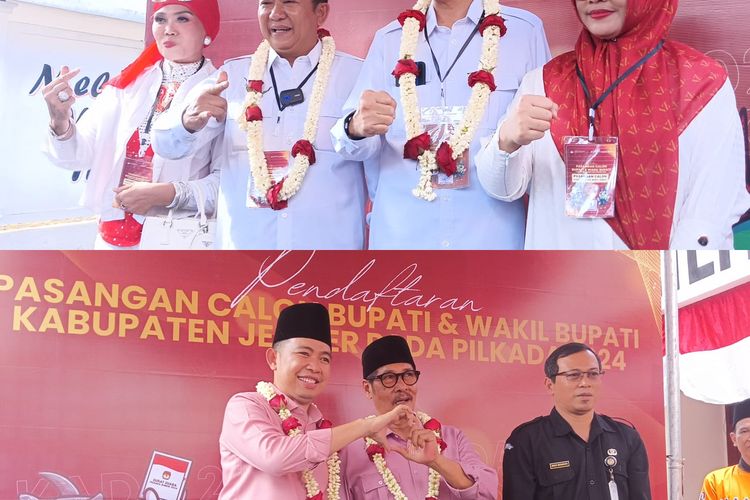 Dua pasangan calon bupati dan wakil bupati Jember dalam Pilkada 2024.