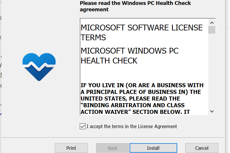 cara instal PC Health Check
