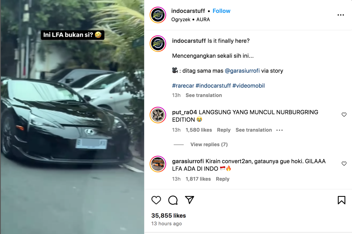 Lexus LFA Nurburgring Edition tertangkap kamera di jalan Jakarta