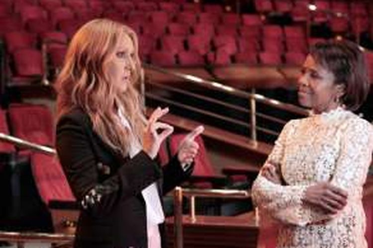 Celine Dion dalam wawancara dengan Deborah Roberts dari stasiun televisi ABC.