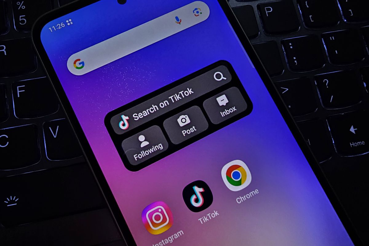 Ilustrasi widget Search TikTok baru.