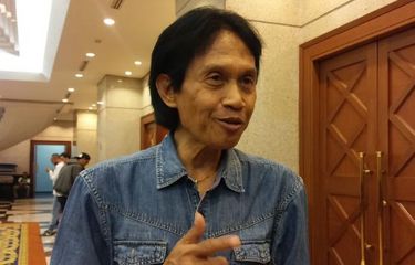 Bens Leo usai konferensi pers Anugerah Dangdut Indonesia 2015 di MNC Tower, Jakarta Pusat, Kamis (10/12/2015).