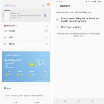 Tombol untuk mematikan fungsi Bixby pasca update software Galaxy S8, seperti dilansir situs SamMobile.com.