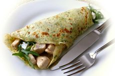 Resep Crepes Isi Ragout Nasi untuk Bekal Sekolah atau Kantor