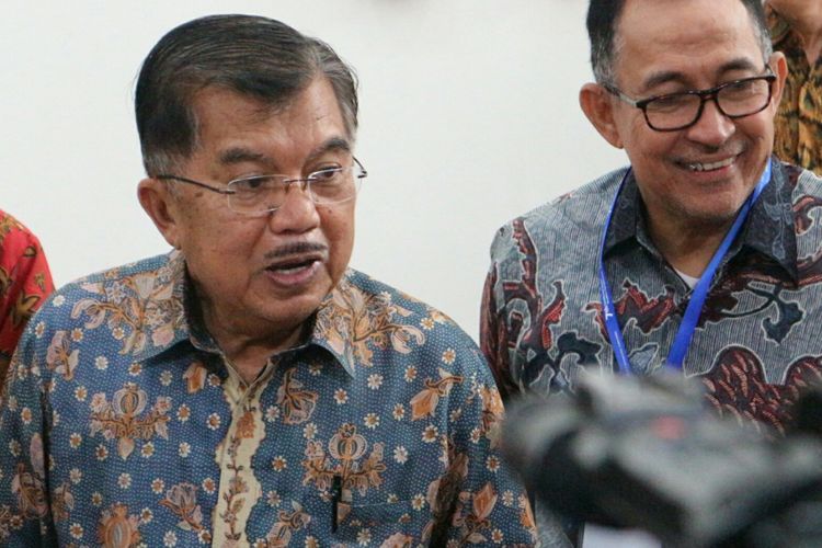 Wakil Presiden RI Jusuf Kalla ketika ditemui di Aula Fakultas Kedokteran Universitas Indonesia, Jakarta Kamis (22/3/2018). 