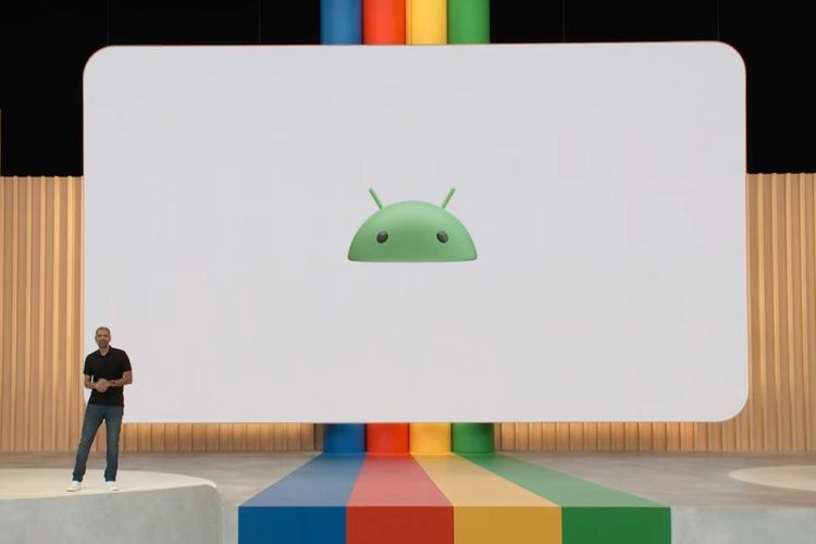 Ilustrasi logo baru OS Android dari Google.
