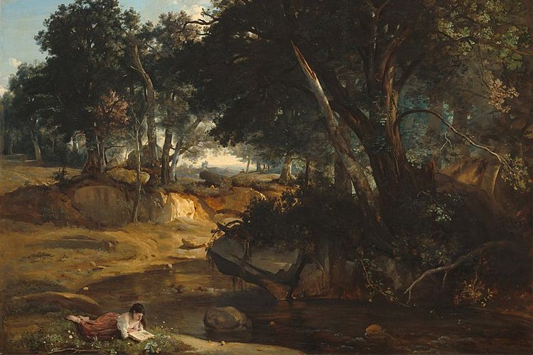 View of the Forest of Fontainebleau (1830) karya Jean-Baptiste-Camille Corot