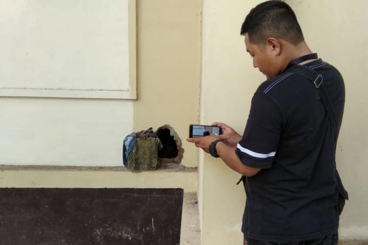 Sel tahanan yang dijebol enam tersangka di Polda Sumatera Selatan