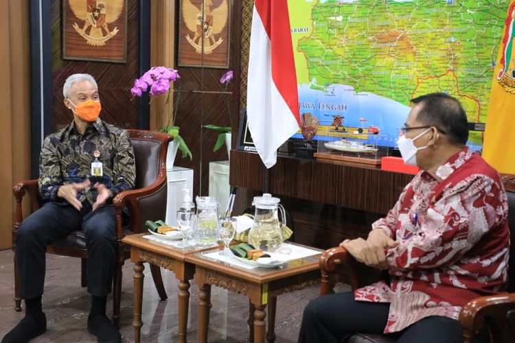 Kakanwil Kemenkumham Jawa Tengah, A Yuspahruddin saat kunjungan ke kantor Gubernur Jateng, Jumat (26/3/2021)