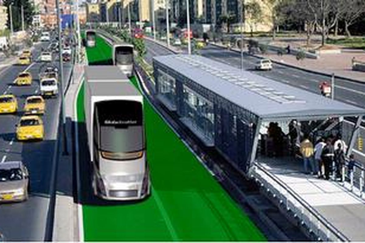 Konsep truk Volvo masa depan dengan autopilot dan jalur khusus, "koridor hijau".