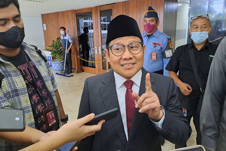 Ketua Umum PKB Muhaimin Iskandar atau Cak Imin saat ditemui di Gedung DPR, Senayan, Jakarta Pusat, Selasa (13/12/2022). 