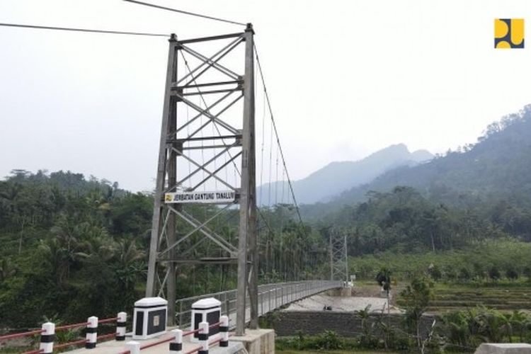Ilustrasi jembatan gantung.
