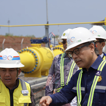 Penyaksian Pengaliran Gas Bumi dalam Pipa Gas Cisem oleh Dirjen Migas KESDM, Tutuka Ariadji, Jumat (17/11/2023)