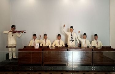 Podium Kongres Pemuda II di Museum Sumpah Pemuda, Jakarta Pusat, Rabu (25/10/2023).