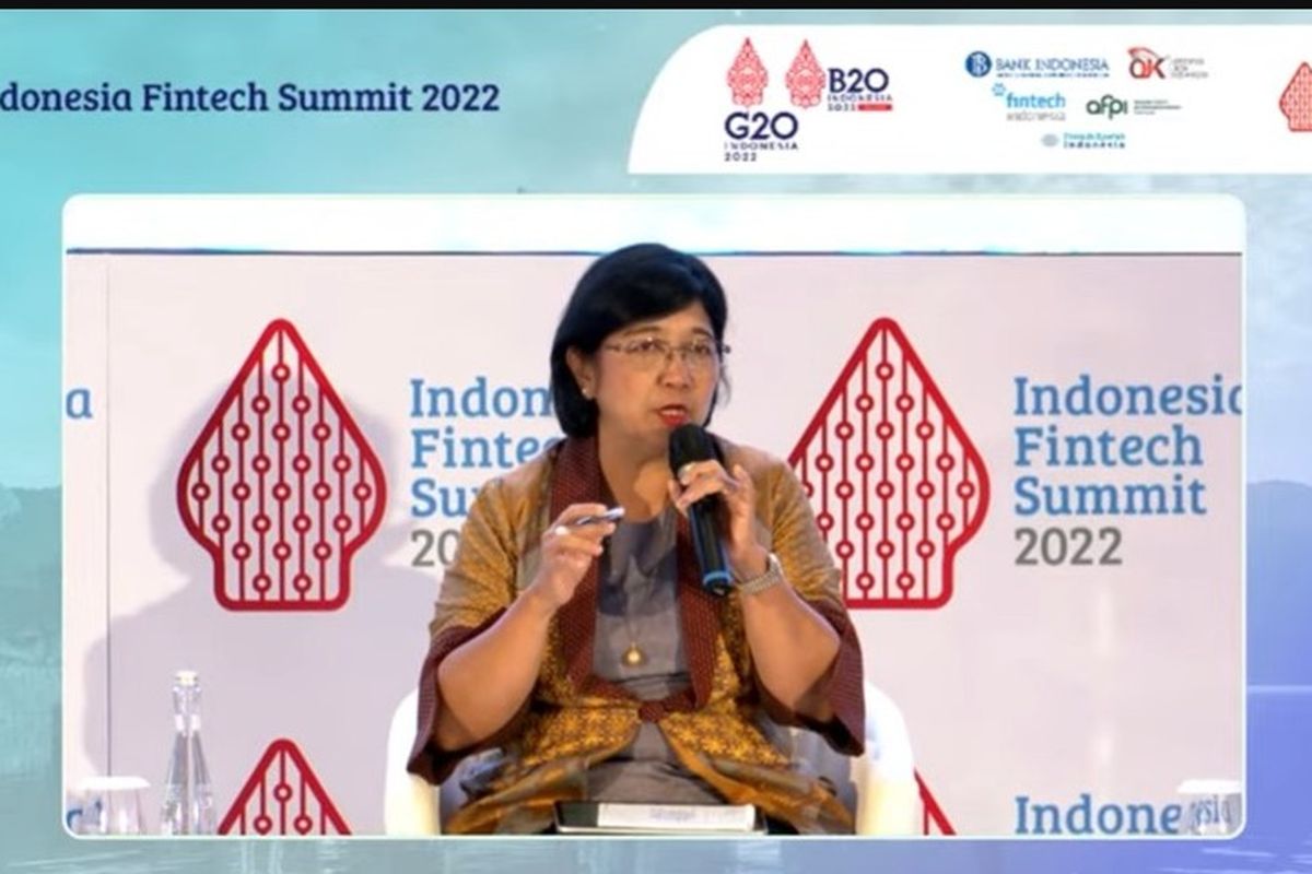 Deputi Gubernur Senior BI Destry Damayanti saat acara 4th Indonesia Fintech Summit 2022, Jumat (11/11/2022).