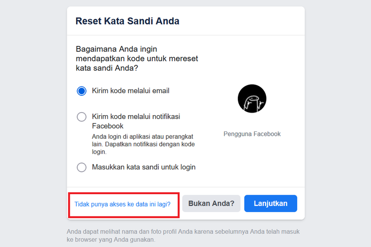 Ilustrasi cara mengembalikan akun Facebook yang lupa semuanya.