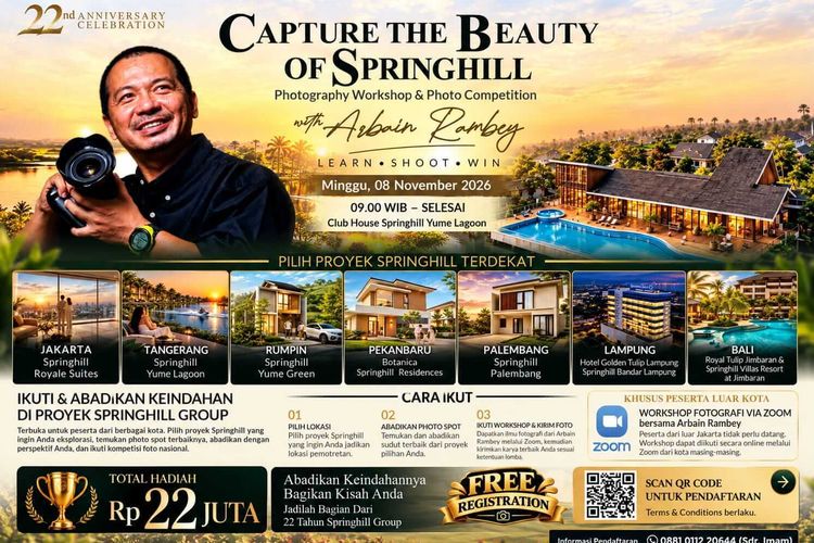 Anniversary Ke-22, Springhill Group Hadirkan Promo Diskon Besar-besaran di Berbagai Kota dan Workshop Fotografi Gratis