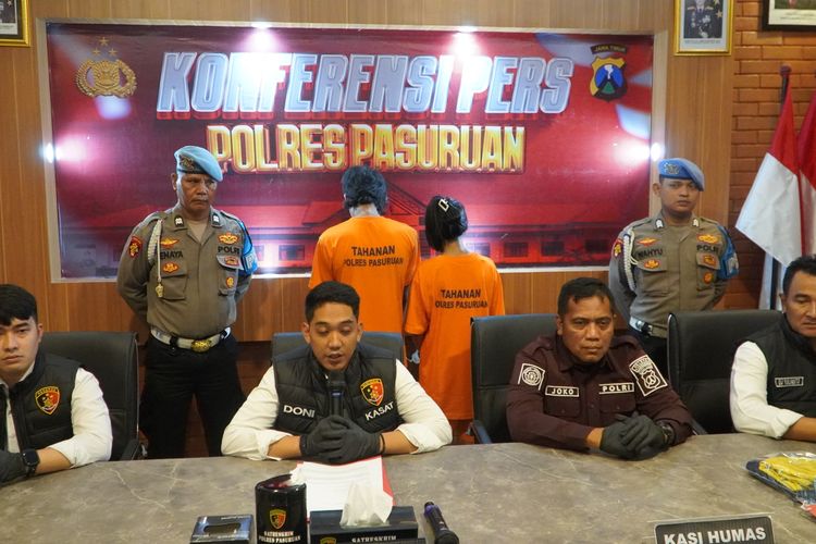 Satuan Reskrim Polres Pasuruan mengamankan Pasutri SA dan MWN yang tega menyiksa anaknya hingga tewas, Senin (30/12/2024) 