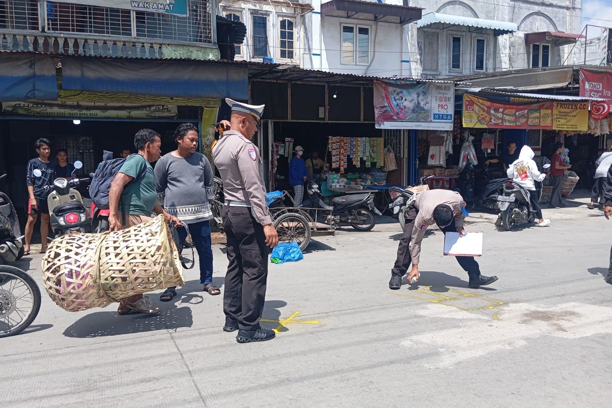 Seorang pelajar inisial EO (7) tewas terlindas truk di Jalan M Basir, Kecamatan Medan Marelan, Kota Medan pada Rabu (16/7/2025). 