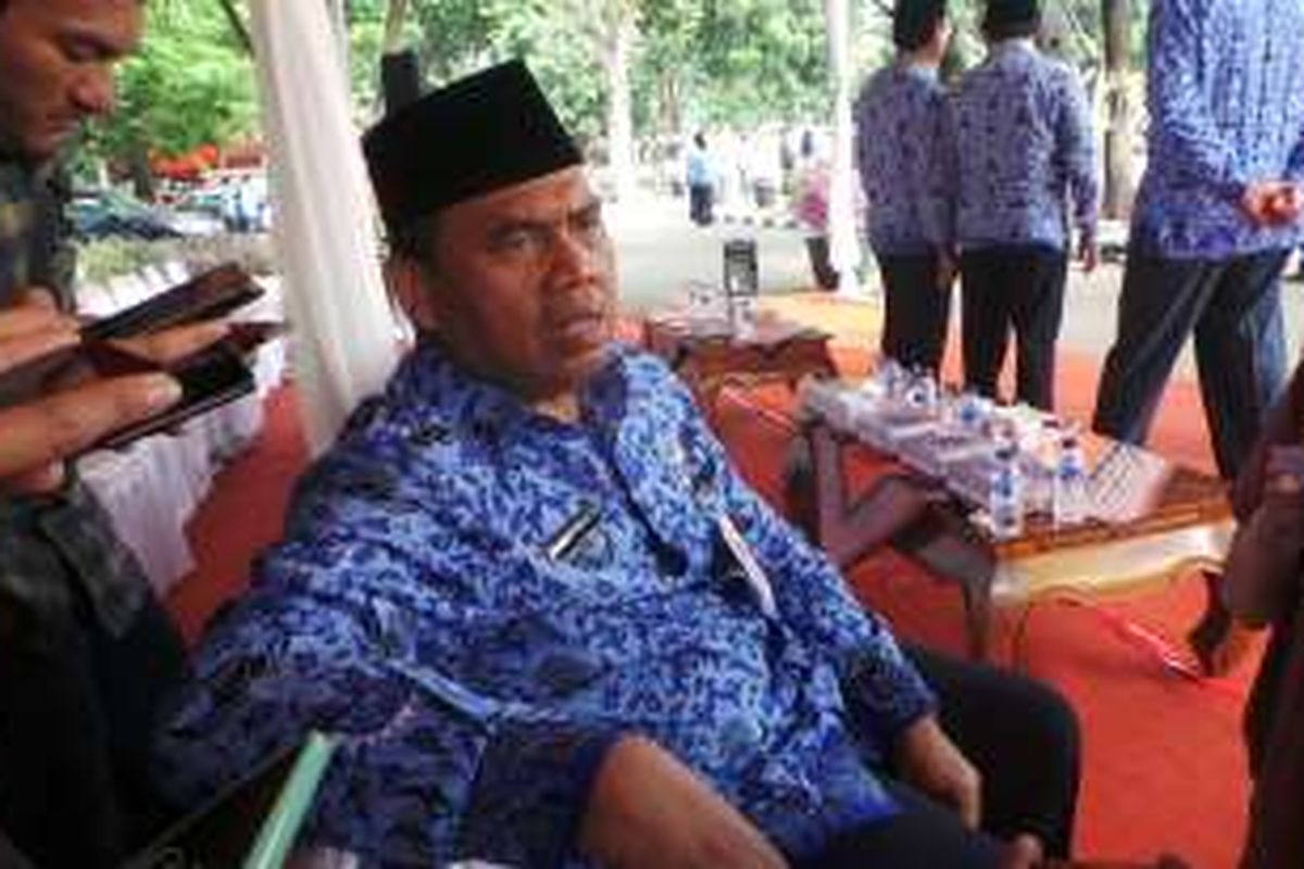 Sekretaris Daerah (Sekda) DKI Saefullah saat ditemui seusai apel Hari Pendidikan Nasional, di Lapangan Eks IRTI Monas, Jakarta Pusat, Senin (2/5/2016).