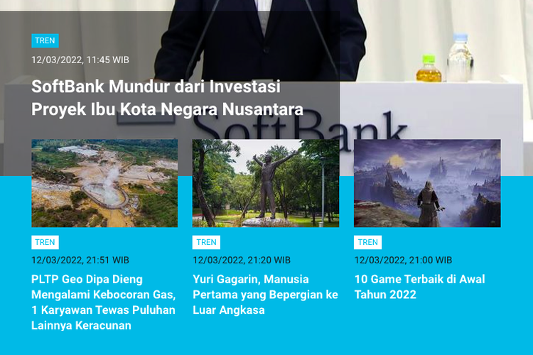 Berita populer 13 Maret 2022: SoftBank batal inestasi di IKN Nusantara