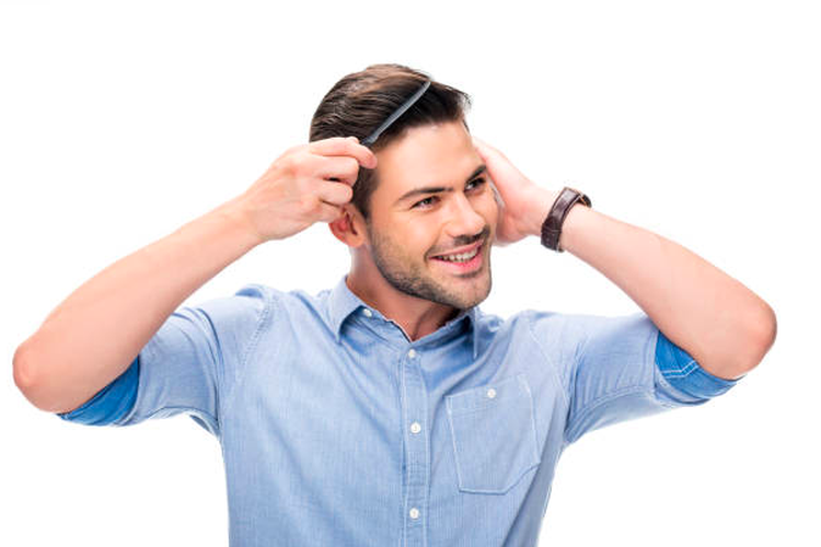 Ilustrasi pria menata gaya rambut