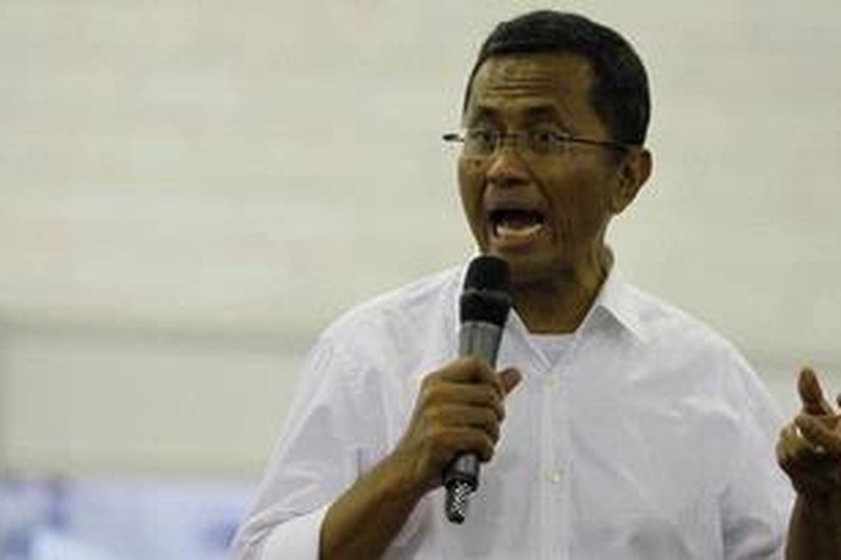 Menteri Badan Usaha Milik Negara, Dahlan Iskan menjadi pembicara di acara Kompas Karier Fair 2012, di Balai Kartini Jakarta, Sabtu (28/4/2012).  