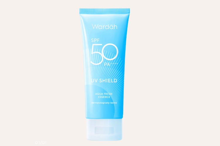 Wardah UV Shield Aqua Fresh Essence SPF 50, rekomendasi sunscreen murah