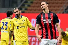 Hasil Liga Italia AC Milan Vs Verona, Gol Telat Zlatan Ibrahimovic Selamatkan Rossoneri