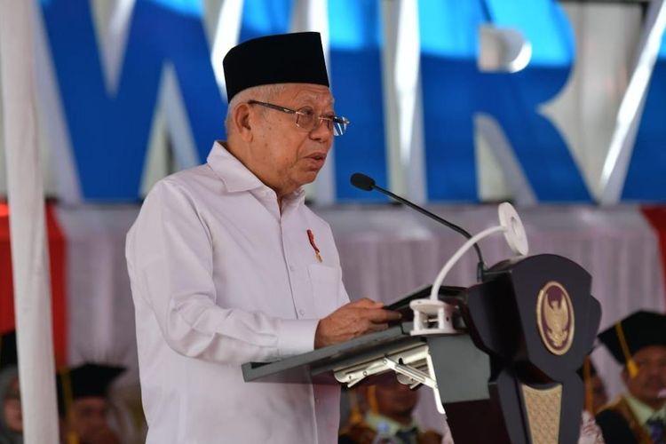 Wakil Presiden Republik Indonesia Ma'ruf Amin di Sumenep, Jawa Timur, Rabu (9/8/2023).