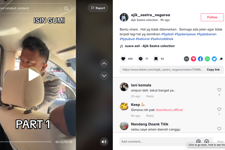 Viral di media sosial video yang memperlihatkan aksi seorang pria yang bersitegang dengan wisatawan di Denpasar, Bali.