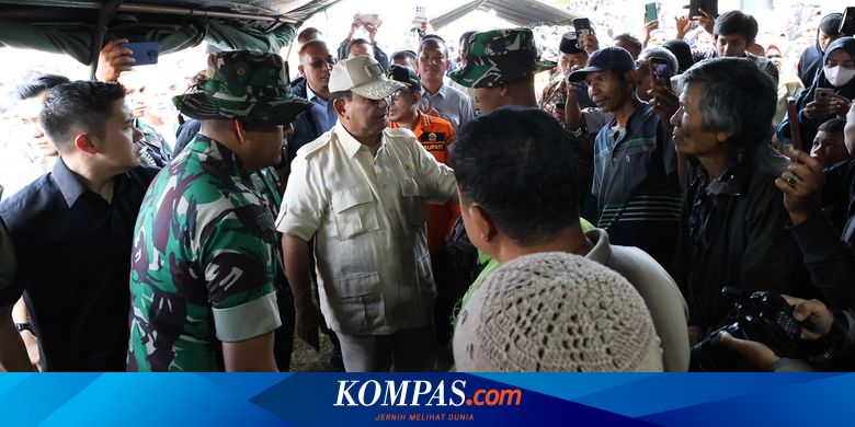 Kunjungi Posko Erupsi Marapi, Prabowo Apresiasi Prajurit TNI