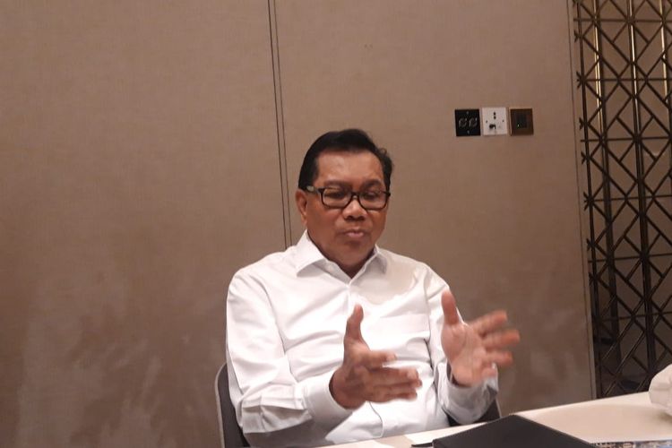 Mantan Dirut Jiwasraya Asmawi Syam di Jakarta, Jumat (27/12/2019)