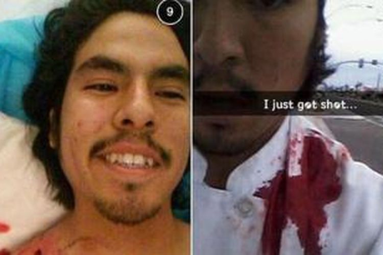 Isaac Martinez lebih memilih menggunggah foto selfie-nya ke media sosial setelah ditembak ketimbang memanggil bantuan.