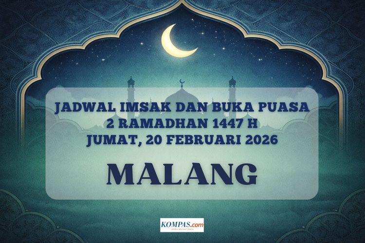 Jadwal imsak dan buka puasa Kota Malang Hari Ini, 20 Februari 2026 atau 2 Ramadhan 1447 H.