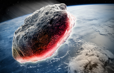 ilustrasi asteroid 2024 yr4 tabrak bulan pada 2032.