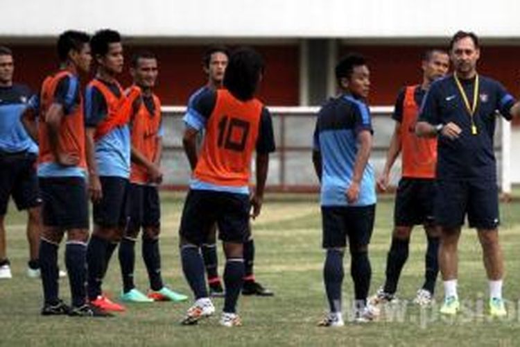 Latihan Timnas Indonesia jelang LawanYaman, Stadion Maguwohardjo Yogyakarta, Minggu (7/9/2014). 