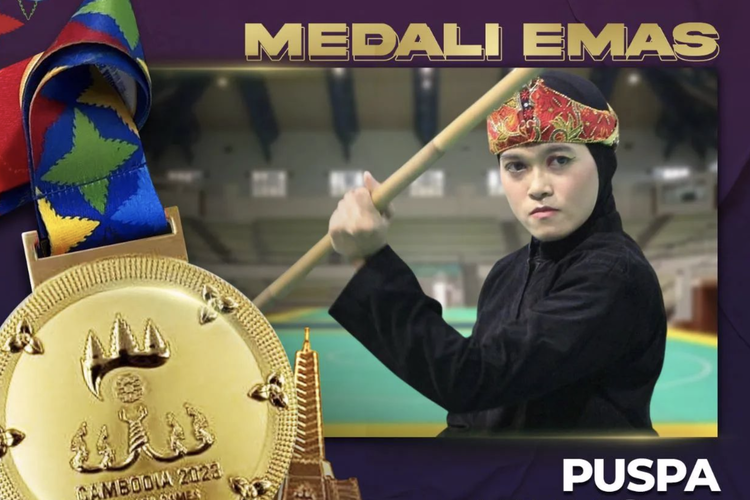 Puspa Arum Sari berhasil mempersembahkan emas untuk Indonesia di cabang olahraga pencak silat lewat nomor women's artistic tunggal. Indonesia pun saat ini menempati peringkat kedua dalam klasemen medali SEA Games 2023.