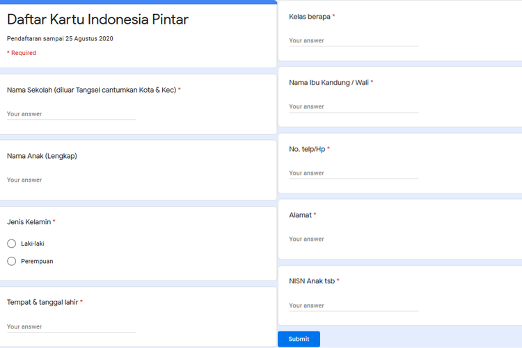 Hoaks Formulir Daring Untuk Pendaftaran Kartu Indonesia Pintar Halaman All Kompas Com