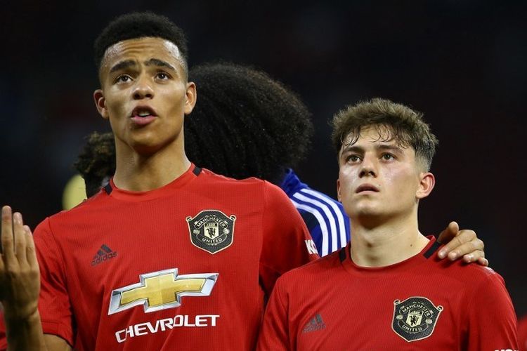 Dua pemain muda Manchester United, Mason Greenwood dan Daniel James. 