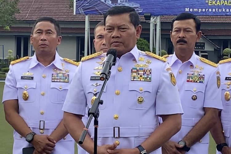 Kepala Staf Angkatan Laut (KSAL) Laksamana Yudo Margono di Markas Koarmada Republik Indonesia, Jakarta, Senin (5/12/2022).
