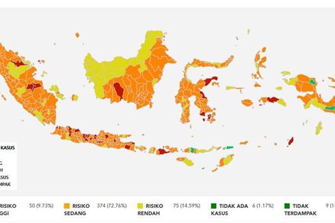 Daftar 108 Daerah Berstatus Zona Merah Covid-19 di Indonesia, Jawa Tengah Masih Tertinggi