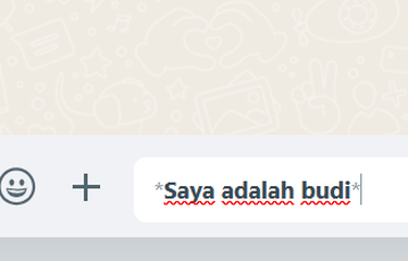 Ilustrasi cara membuat tulisan tebal di WhatsApp.
