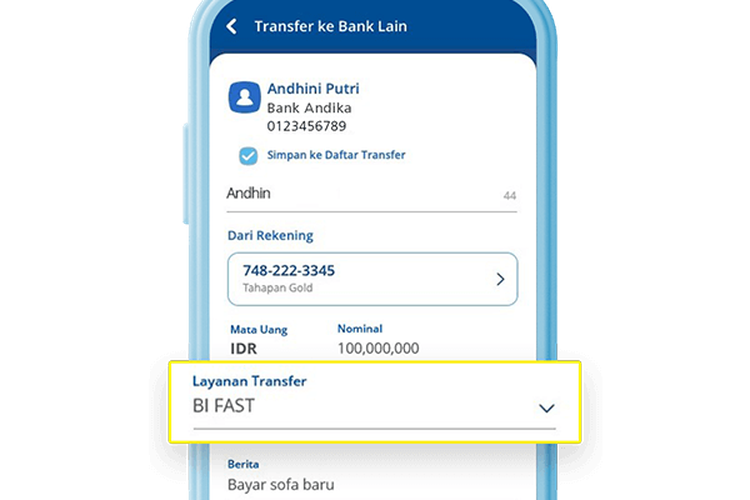 Cara transfer BCA ke bank lain menggunakan fitur BI Fast dengan biaya admin Rp 2.500.