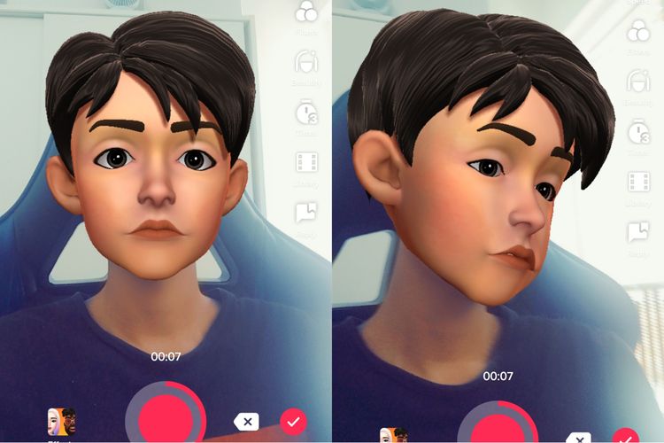 TikTok Avatar bisa meniru gerakan wajah dan bibir pengguna.