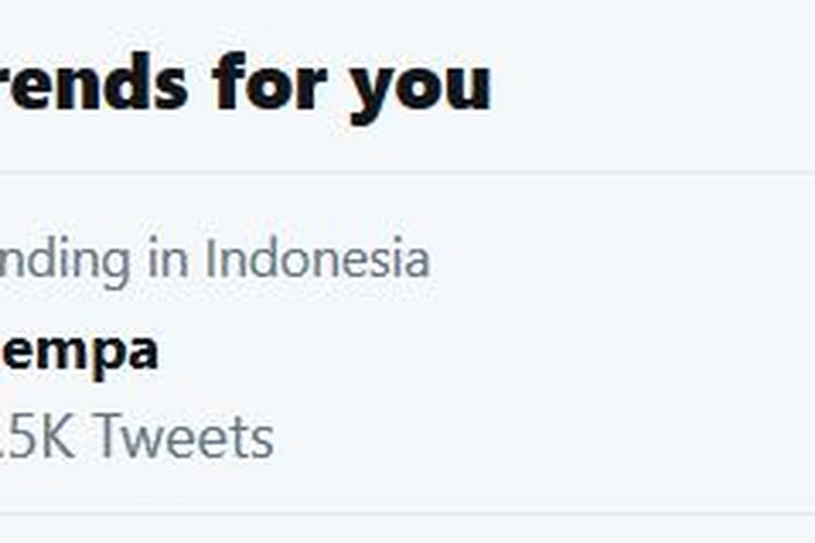 Tagar gempa menjadi trending nomor 1 di Twitter Indonesia, Senin (22/6/2020) pagi.