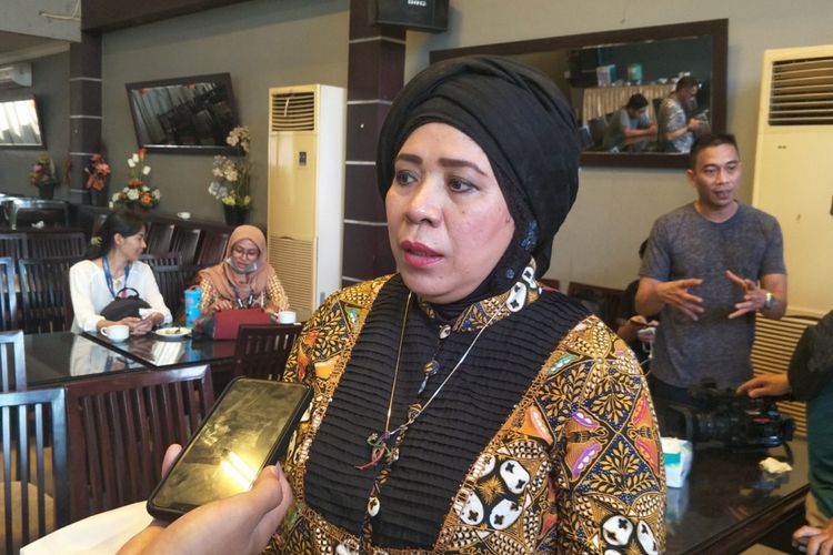 Ketua DPP Partai Persatuan Pembangunan (PPP) Lena Maryana Mukti seusai menjadi pembicara dalam diskusi Populi Center dan Smart FM Network di kawasan Menteng, Jakarta Pusat, Sabtu (14/7/2018). 
