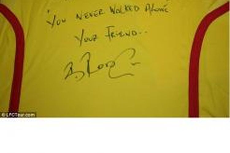 Pesan yang ditulis manajer Liverpool, Brendan Rodgers, untuk seorang fan The Reds, Felix Byan Shaw, yang meninggalkan dunia pada 18 Juli lalu.