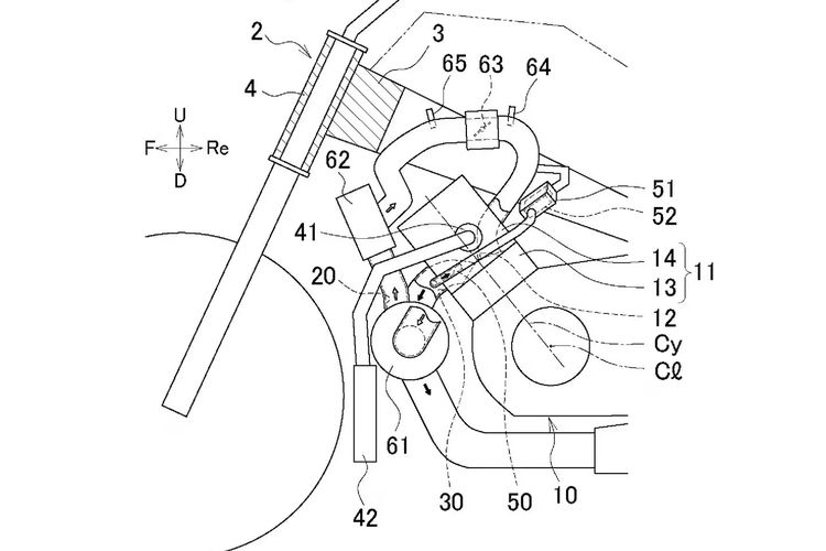 Gambar paten motor turbo elektronik Yamaha