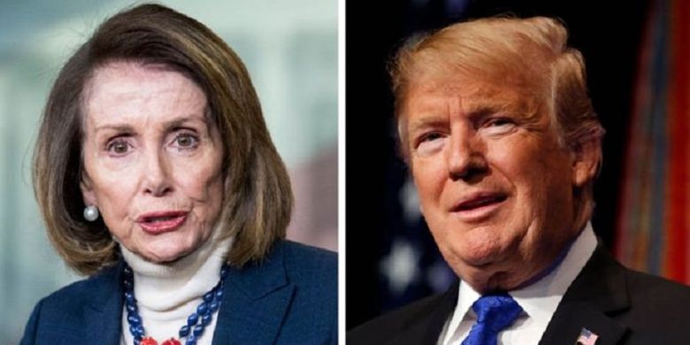 Presiden Amerika Serikat Donald Trump (kanan) dan Ketua DPR AS Nancy Pelosi.